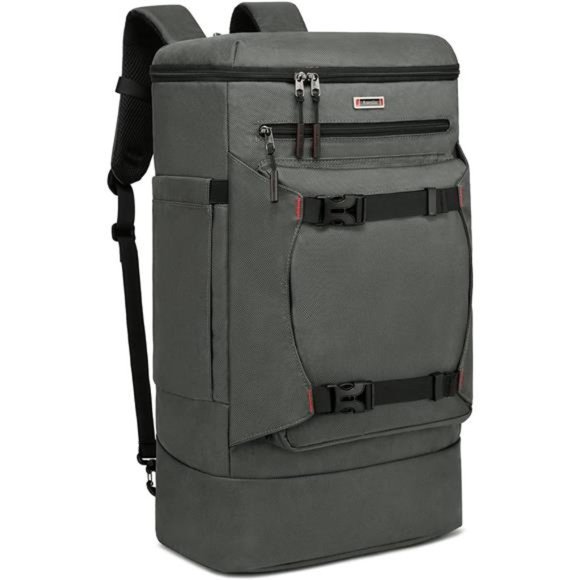 Unisex 40L Extra Large Travel Backpack Water Resistant Gray